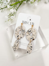 Load image into Gallery viewer, The Beige Marble Oval Dangles (also in silver)
