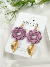 Load image into Gallery viewer, The Corduroy Flower Dangles in Lilac
