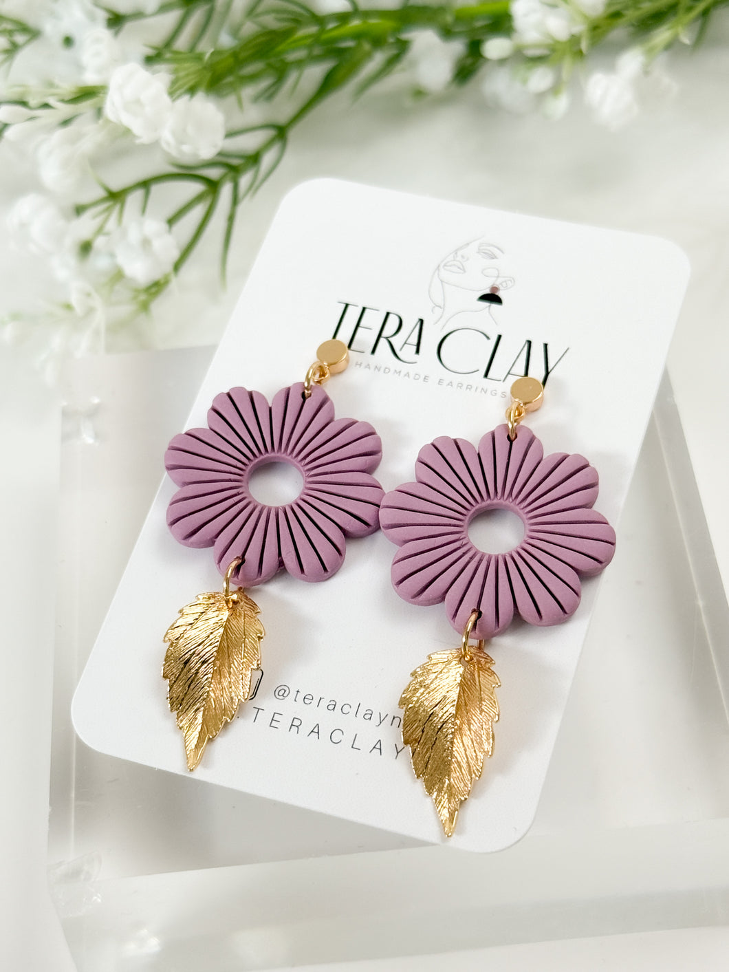 The Corduroy Flower Dangles in Lilac