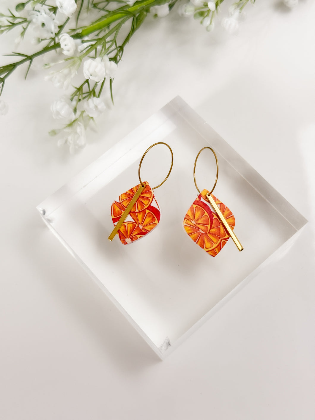 The Orange Diamond Hoops (also in silver)