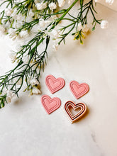 Load image into Gallery viewer, Double Embossed Heart Polymer Clay Cutter
