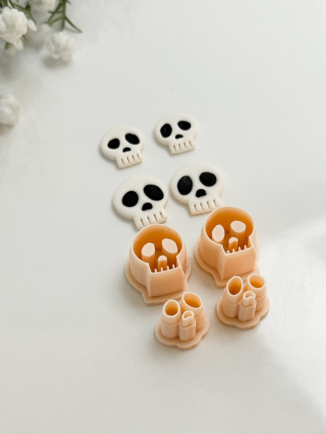 Skull with Details Halloween 2025 Polymer Clay Cutter