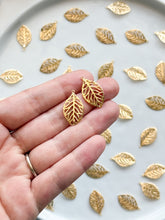 Load image into Gallery viewer, 18K Gold Plated Organic Leaf Pendant with One Hole
