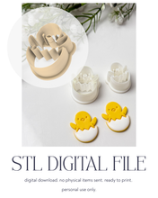 Load image into Gallery viewer, -STL Digital File- Chick in Egg Polymer Clay Cutter PCC1804
