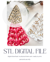 Load image into Gallery viewer, -STL Digital File- Christmas Tree Folk Art Trinket Dish/Coaster/Ornament Clay Cutter PCC1916 + PCC1915
