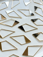 Load image into Gallery viewer, 18K Gold Plated Rhombus Pendant Bezel with One Hole
