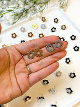 Load image into Gallery viewer, 18K Real Gold/White Gold Plated Brass Flower with 316 Surgical Stainless Steel Posts
