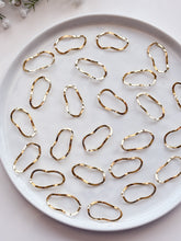 Load image into Gallery viewer, 18K Gold Plated Irregular Wavy Oval Connector
