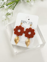 Load image into Gallery viewer, The Corduroy Flower Dangles in Terracotta

