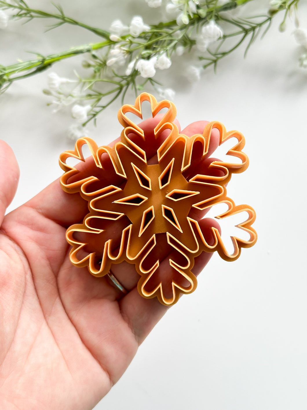 Snowflake Xmas Tree Ornament Detailed Polymer Clay Cutter | Christmas Cutters