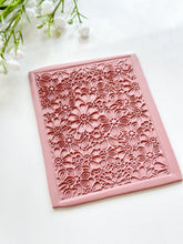 Load image into Gallery viewer, Wall of Flowers Rubber Texture Mat for Polymer Clay
