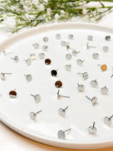Load image into Gallery viewer, 18K Real Gold/Rhodium Plated Circle Posts with 316 Stainless Steel Stud Posts

