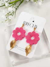 Load image into Gallery viewer, The Corduroy Flower Dangles in Barbie Pink
