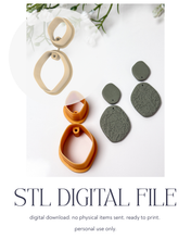 Load image into Gallery viewer, -STL Digital File- Duo Organic Set with Drill Guides Polymer Clay Cutters PCC1783
