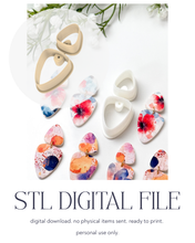 Load image into Gallery viewer, -STL Digital File- Duo Organic Triangle with Drill Guides Polymer Clay Cutter Set PCC1803
