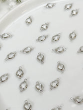 Load image into Gallery viewer, Real Platinum Plated Glass Drop Link Connector with Two Holes
