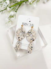 Load image into Gallery viewer, The Beige Marble Oval Dangles (also in silver)
