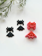 Load image into Gallery viewer, Spider &amp; Web Set Halloween 2025 Polymer Clay Cutter
