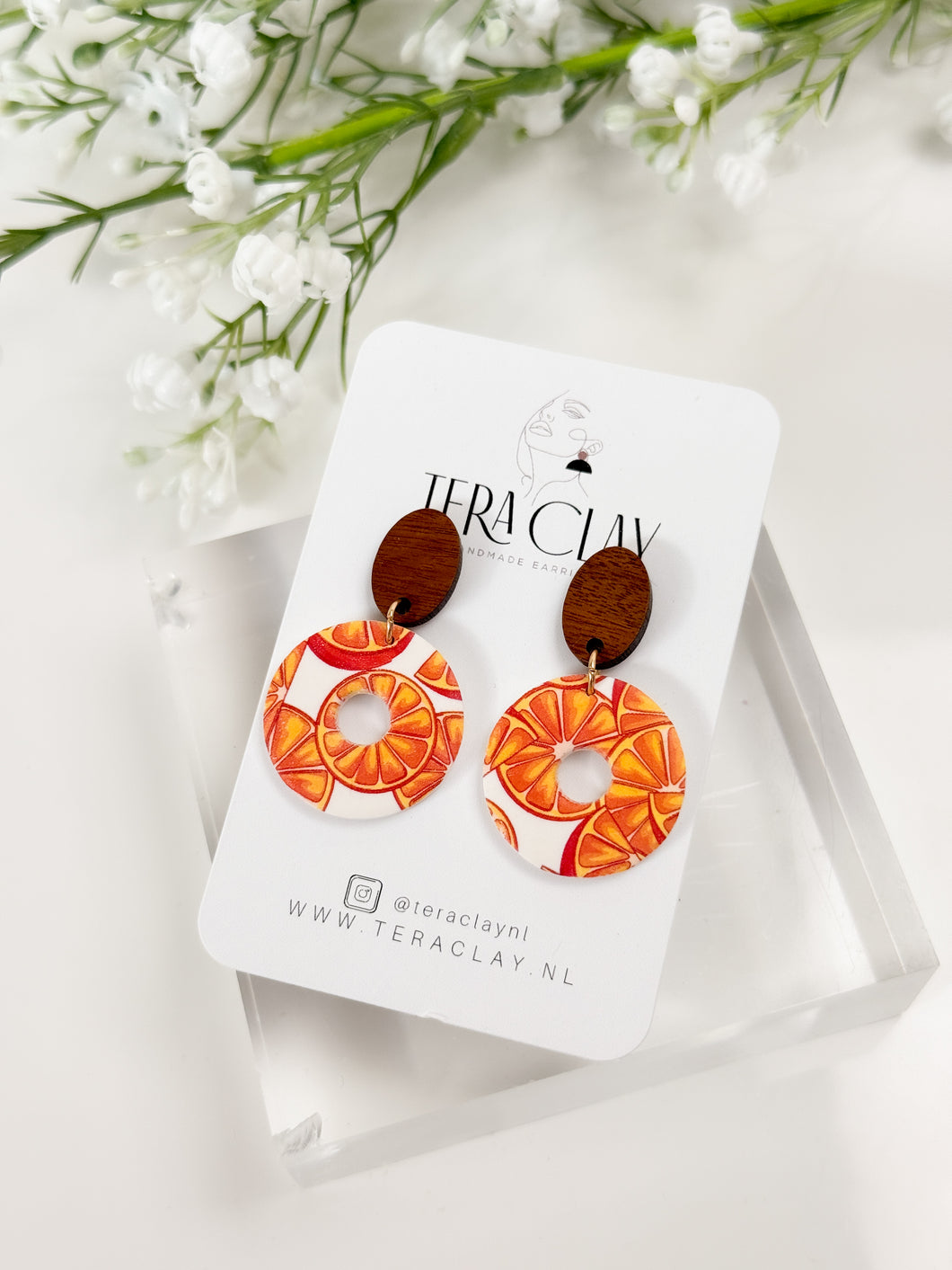 The Orange Circle Donut Earrings (also in silver)