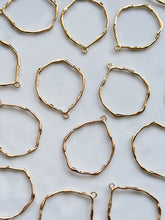 Load image into Gallery viewer, 18K Gold Plated Organic Circle Bezel Pendant with One Hole
