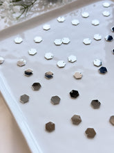 Load image into Gallery viewer, Real Platinum Plated Brass Hexagon Charms with One Holes
