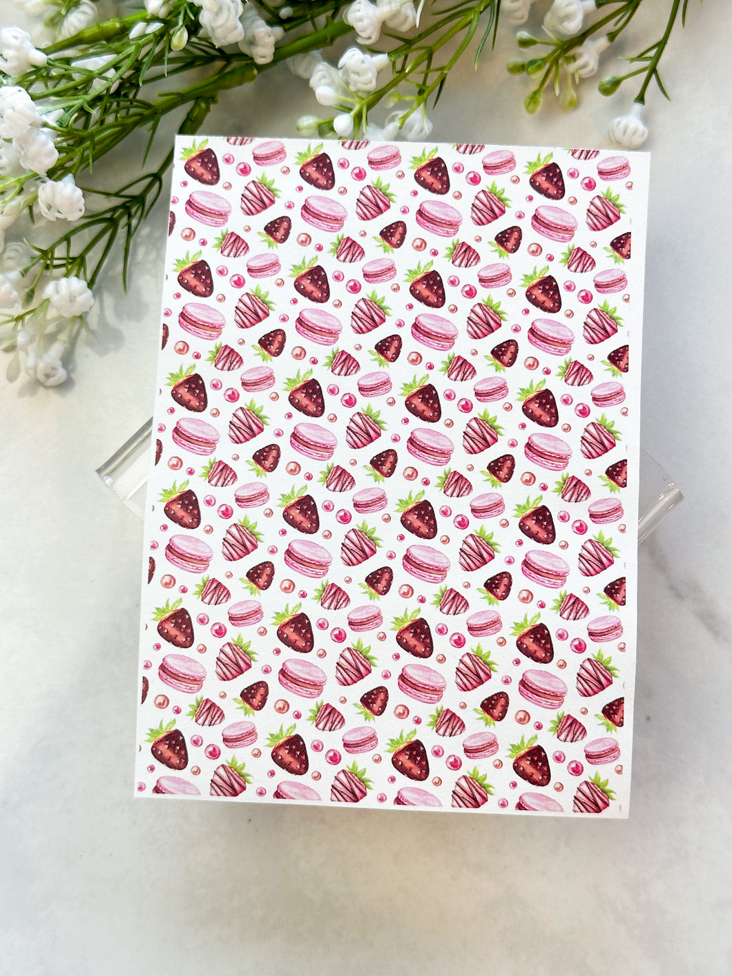 Transfer Paper 220 Strawberries and Macarons | Image Water Transfer