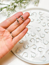 Load image into Gallery viewer, Sterling Silver Plated Huggie Hoops with 925 Sterling Silver Stud Pins
