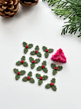 Load image into Gallery viewer, Triple Holly Leaf Polymer Clay Christmas Cutter
