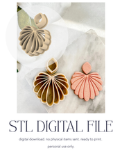 Load image into Gallery viewer, -STL Digital File- Floral Scalloped Duo Dangle Set Polymer Clay Cutters PCC1320
