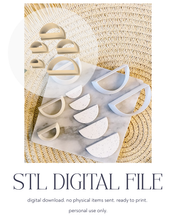 Load image into Gallery viewer, -STL Digital File- Half Semi Circle Polymer Clay Cutter PCC1075
