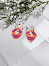Load image into Gallery viewer, The Pink &amp; Orange Stripes Thick Hoops
