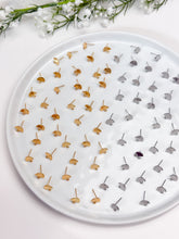Load image into Gallery viewer, 18K Gold/Platinum Plated Semicircle Stud Post with Loop
