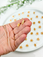 Load image into Gallery viewer, 18K Gold Plated Blooming Flower Stud Post with Vertical Loop
