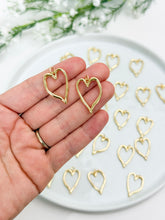 Load image into Gallery viewer, 18K Real Gold Plated Thick Heart Bezel Charm
