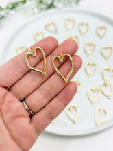 Load image into Gallery viewer, 18K Real Gold Plated Thick Heart Bezel Charm
