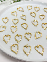 Load image into Gallery viewer, 18K Real Gold Plated Thick Heart Bezel Charm
