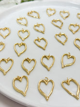 Load image into Gallery viewer, 18K Real Gold Plated Thick Heart Bezel Charm
