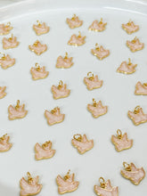 Load image into Gallery viewer, 18K Gold Plated Enamel Dove Brass Charm/Pendant
