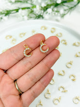 Load image into Gallery viewer, 18K Real Gold Plated Cubic Zirconia Moon Charm
