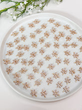 Load image into Gallery viewer, 18K Real Gold Plated Cubic Zirconia Flower Connector with Two Holes

