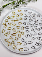 Load image into Gallery viewer, 18K Gold/Platinum Plated Leverback Huggie Hoops with Vertical Loop
