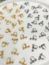 Load image into Gallery viewer, 18K Gold Plated / Stainless Steel Clip-On Ball Earrings with Vertical Loop
