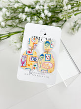Load image into Gallery viewer, The Blue Flower Duo Arch Dangles  (also in silver)
