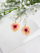 Load image into Gallery viewer, The Butter Yellow Flower Hoops (also in silver)
