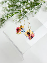 Load image into Gallery viewer, The Red &amp; Yellow Square Hoop (also in silver)
