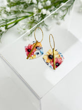 Load image into Gallery viewer, The Red &amp; Yellow Square Hoop (also in silver)
