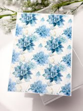 Load image into Gallery viewer, Transfer Paper 571 Watercolor Blue Succulents | Image Water Transfer
