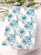 Load image into Gallery viewer, Transfer Paper 574 Watercolor Teal Blooms | Image Water Transfer
