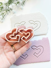 Load image into Gallery viewer, Heart Hoop Mirrored Set Polymer Clay Cutters
