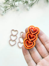 Load image into Gallery viewer, Triple Skinny Heart Polymer Clay Cutter
